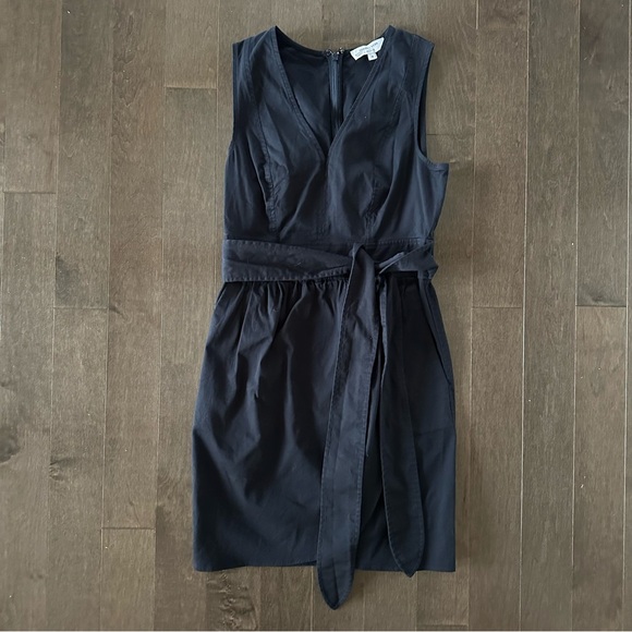 Marissa Webb Collective Navy Tie Waist Dress Minimalist Preppy Size 4 - Picture 2 of 10
